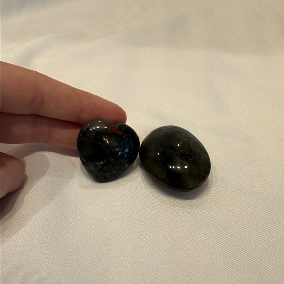 Other - African Bloodstone Small Heart & Labradorite Small Palm Stone Crystal